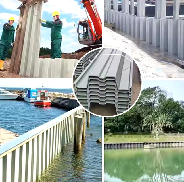 Corrosion Resistant FRP GRP Sheet Pile, Pultruded Fiberglass Sheet Piling for Retaining Wall