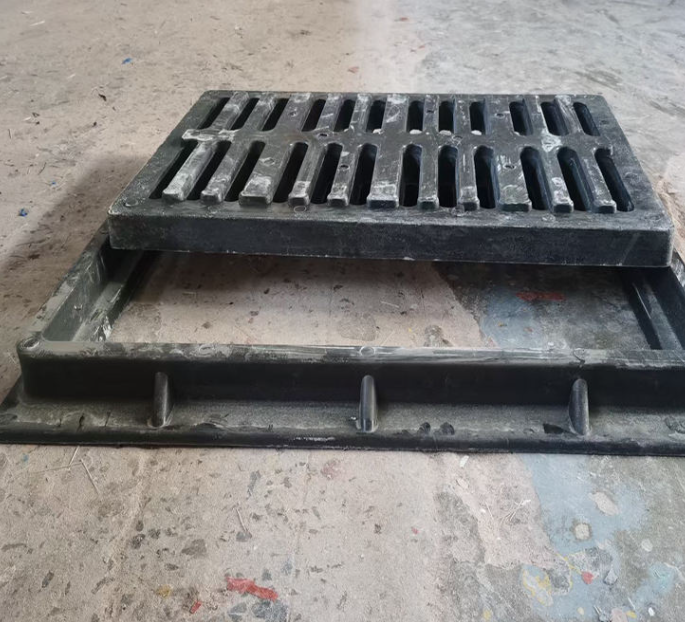 Custom Anti-Slip SMC FRP Drain Grate, Fiberglass Reinforced Plastic Road Drainage Resin Manhole Cove