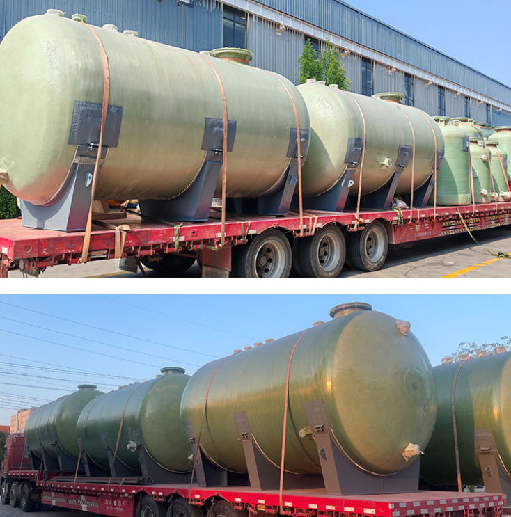 FRP Horizontal Storage Tank - Lightweight & Stable Fiberglass Horizontal Vessel for Industrial Stora