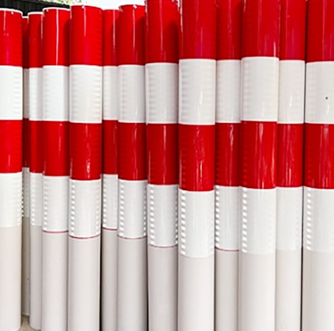 High Strength FRP Marker Post, Fiberglass Warning Sign Post Road Safety Marker Pole for Pipeline Gas